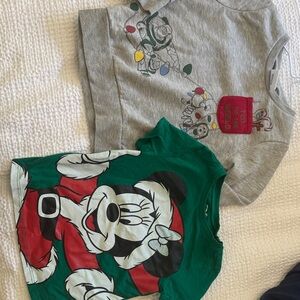 Disney Mickey and Minnie Mouse Sweatshirt and T-Shirt Set